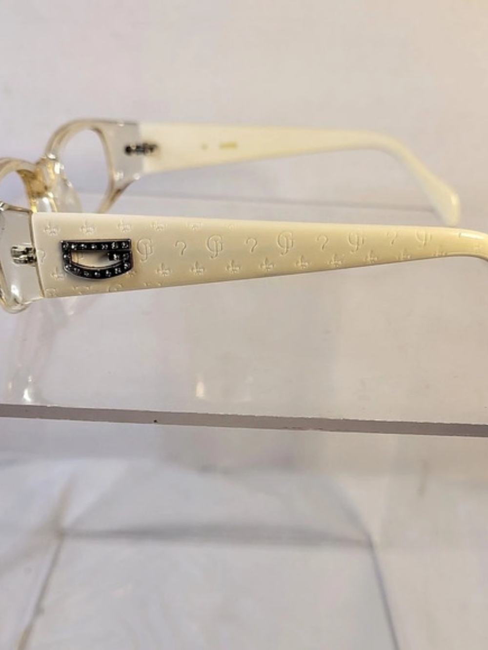 GUESS Frames GU2329 CYWT-35F Clear Yellow White G Logo Rhinestone Frame 51mm (C)